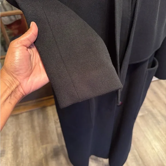 Electre Paris Vintage Black Pure Wool Long Maxi Coat See Measurements - Picture 8 of 16